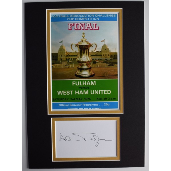 Alan Taylor Signed Autograph A4 photo display FA Cup Final 1975 West Ham United AFTAL Perfect Gift Memorabilia	