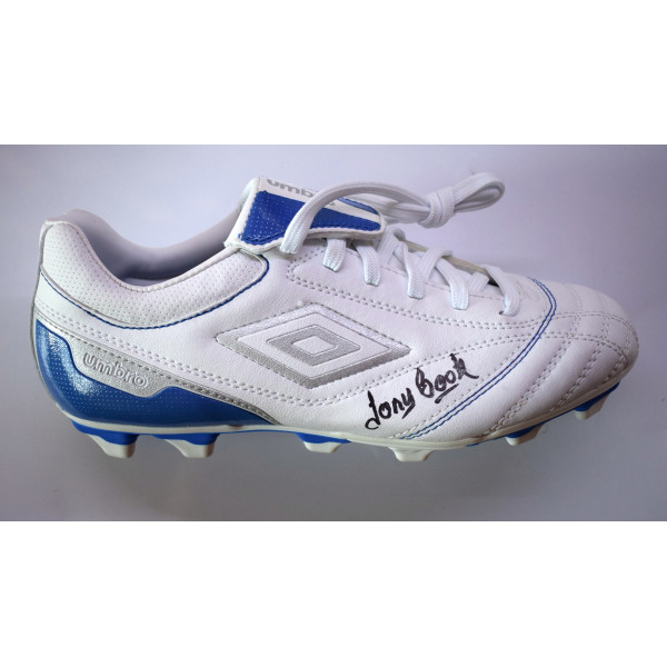 Tony Book Signed Autograph Football Boot Manchester Man City Sport AFTAL COA Perfect Gift Memorabilia		