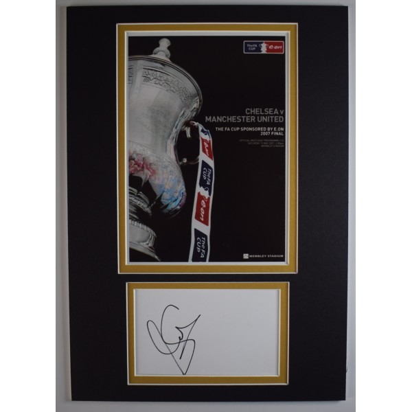 Joe Cole Signed Autograph A4 photo display Chelsea FA Cup 2007 Final COA AFTAL Perfect Gift Memorabilia	