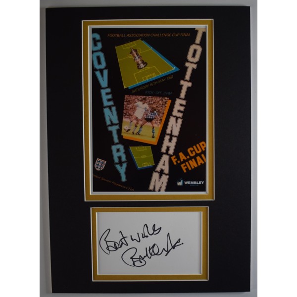Brian Kilcline Signed Autograph A4 photo display Coventry FA Cup 1987 COA AFTAL Perfect Gift Memorabilia	