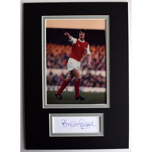 Brian Talbot Signed Autograph A4 photo display Arsenal Football AFTAL & COA AFTAL Perfect Gift Memorabilia		