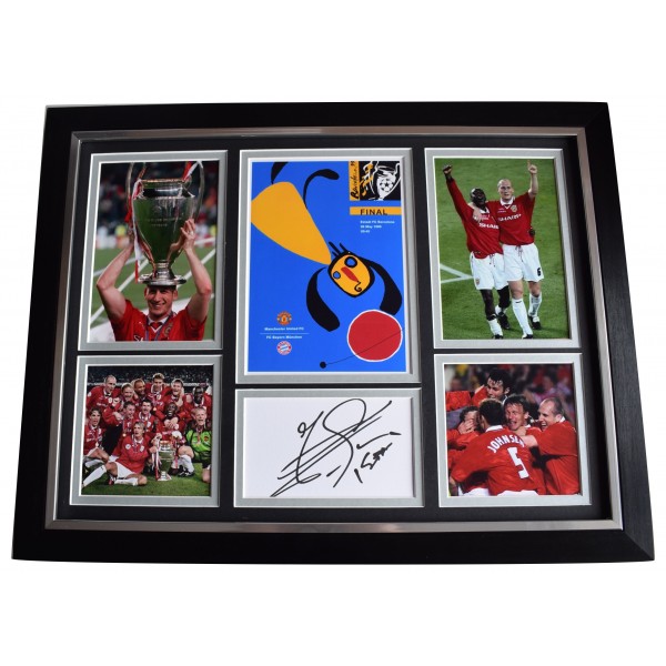 Jaap Stam Signed Autograph framed 16x12 photo display 1999 Euro Cup Man Utd COA AFTAL Perfect Gift Memorabilia		