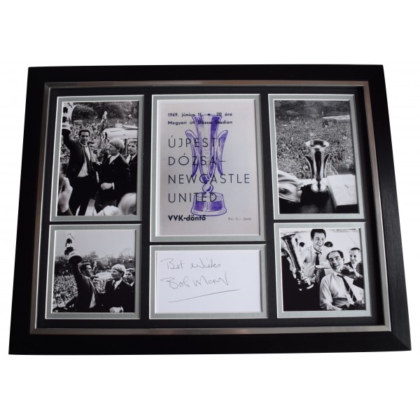 Bob Moncur Signed Autograph framed 16x12 photo display Fairs Cup 1969 Newcastle AFTAL Perfect Gift Memorabilia