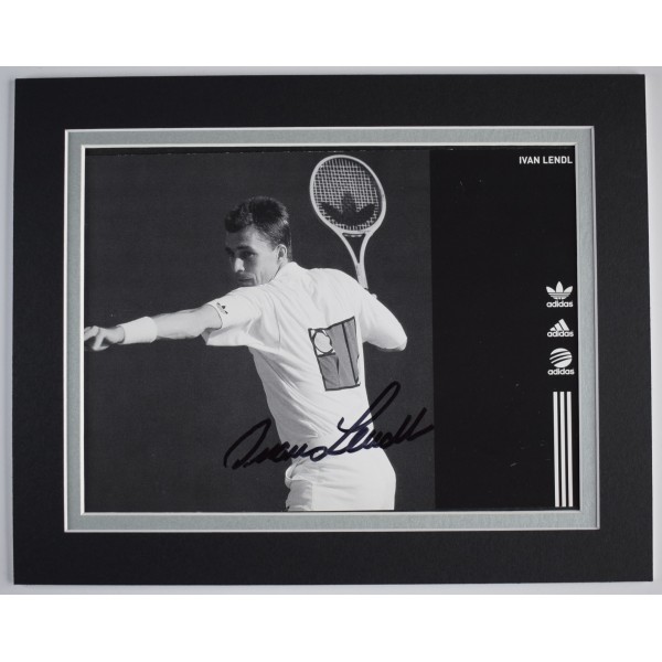 Ivan Lendl Signed Autograph 10x8 photo mount display Tennis Wimbledon AFTAL COA Perfect Gift Memorabilia	