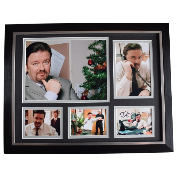 Ricky Gervais Signed Autograph framed 16x12 photo display The Office TV AFTAL Perfect Gift Memorabilia		