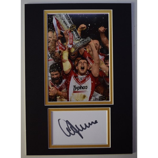 Paul Wellens Signed Autograph A4 photo display Rugby League St Helens COA AFTAL Perfect Gift Memorabilia		