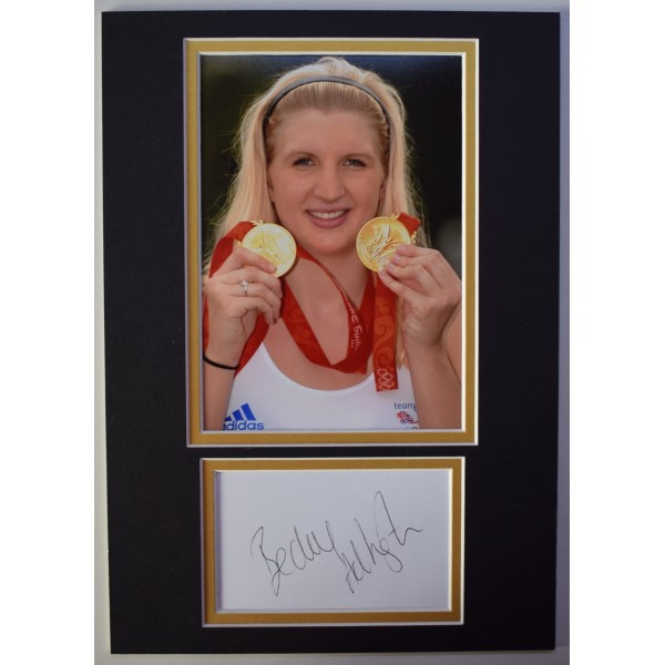 Rebecca Adlington Becky Signed Autograph A4 photo display Swimming Olympics COA AFTAL Perfect Gift Memorabilia		