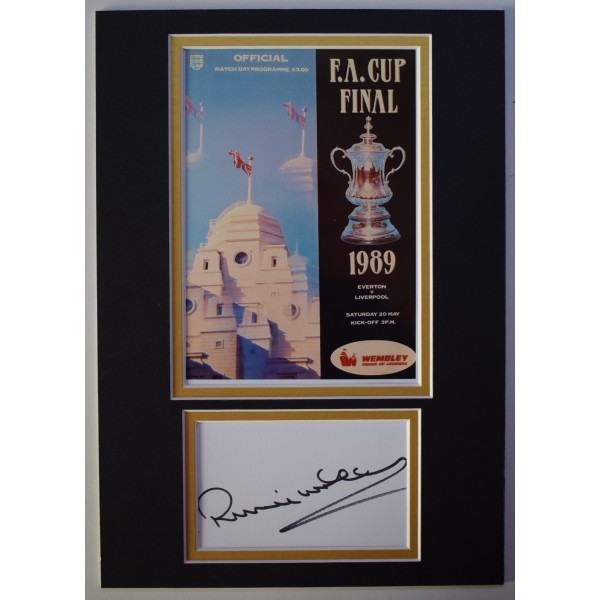 Ronnie Whelan Signed Autograph A4 photo display Liverpool 1989 FA Cup Final COA AFTAL Perfect Gift Memorabilia		