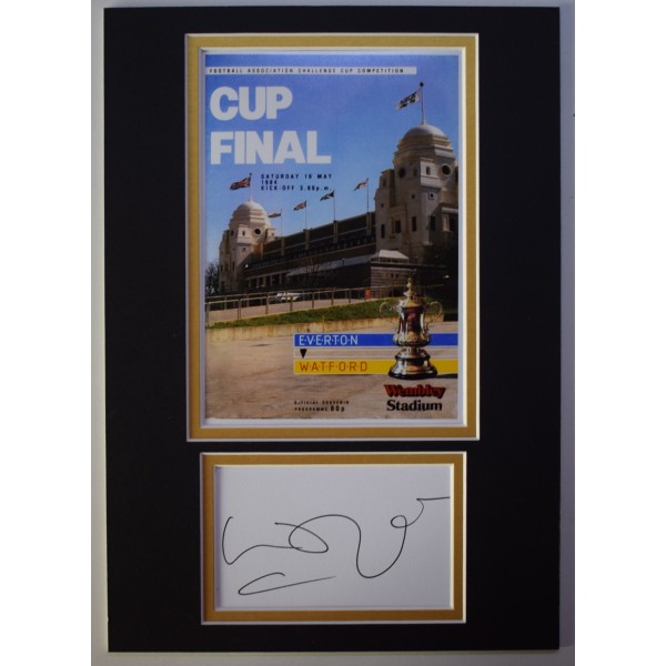 Kevin Ratcliffe Signed Autograph A4 photo display Everton 1984 FA Cup Final COA AFTAL Perfect Gift Memorabilia		