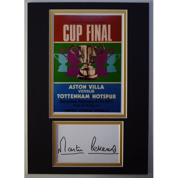 Martin Peters Signed Autograph A4 photo display Spurs 1971 League Cup Final COA AFTAL Perfect Gift Memorabilia		