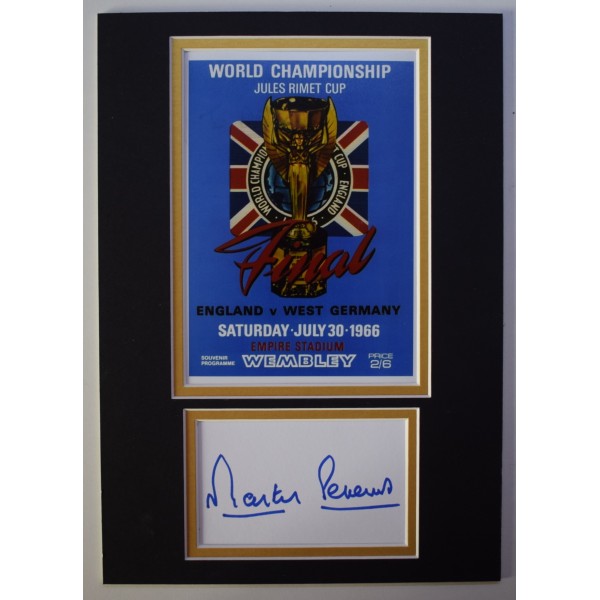 Martin Peters Signed Autograph A4 photo display 1966 World Cup Final England COA AFTAL Perfect Gift Memorabilia		