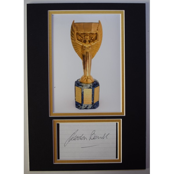 Gordon Banks Signed Autograph A4 photo display 1966 World Cup Final England COA AFTAL Perfect Gift Memorabilia		