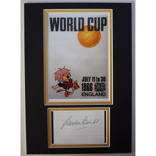 Gordon Banks Signed Autograph A4 photo display 1966 World Cup Final England COA AFTAL Perfect Gift Memorabilia		