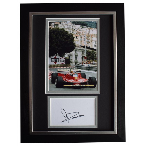 Jody Scheckter Signed A4 Framed Autograph Photo Display Formula 1 Racing COA AFTAL Perfect Gift Memorabilia	