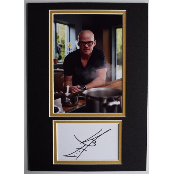 Heston Blumenthal Signed Autograph A4 photo display Chef TV Fat Duck AFTAL COA Perfect Gift Memorabilia		