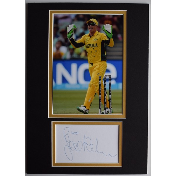 Brad Haddin Signed Autograph A4 photo display Cricket Australia AFTAL COA Perfect Gift Memorabilia	