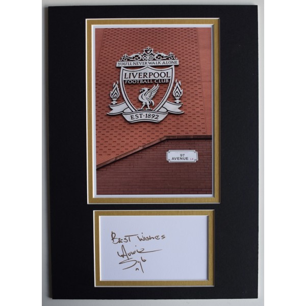 Howard Gayle Howie Signed Autograph A4 photo display Liverpool Football LFC COA AFTAL Perfect Gift Memorabilia		