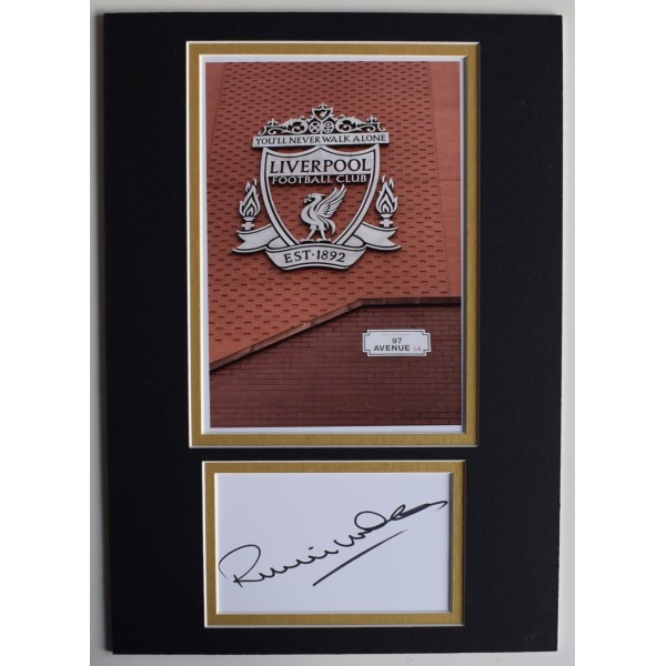 Ronnie Whelan Signed Autograph A4 photo display Liverpool Football LFC COA AFTAL Perfect Gift Memorabilia		