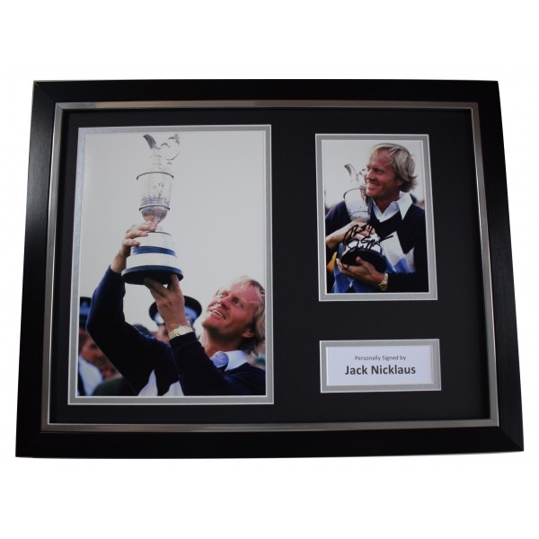 Jack Nicklaus Signed Autograph framed 16x12 photo display Golf Sport Open COA AFTAL Perfect Gift Memorabilia		