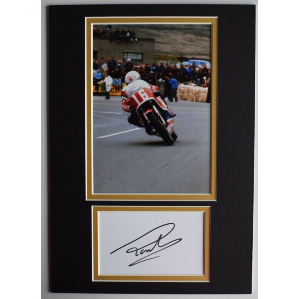 Ron Haslam Signed Autograph A4 photo display Grand Prix Superbikes AFTAL COA Perfect Gift Memorabilia	