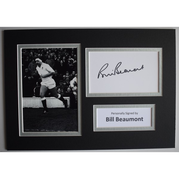 Bill Beaumont Signed Autograph A4 photo display England Rugby Union AFTAL COA Perfect Gift Memorabilia		
