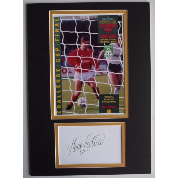 Steve Sutton Signed Autograph A4 photo display League Cup 1989 Notts Forest COA AFTAL Perfect Gift Memorabilia		