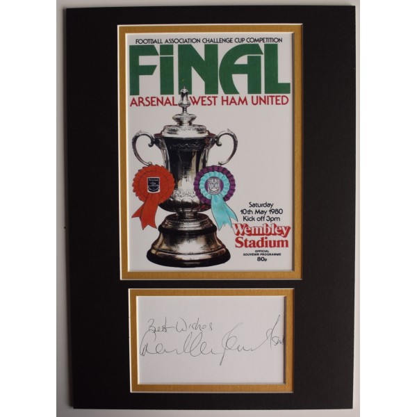 Frank Lampard Sr Signed Autograph A4 photo display West Ham FA Cup Final 1980 AFTAL Perfect Gift Memorabilia		