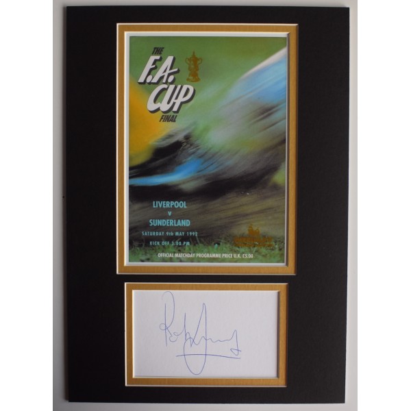 Rob Jones Signed Autograph A4 photo display Liverpool FA Cup Final 1992 AFTAL Perfect Gift Memorabilia		