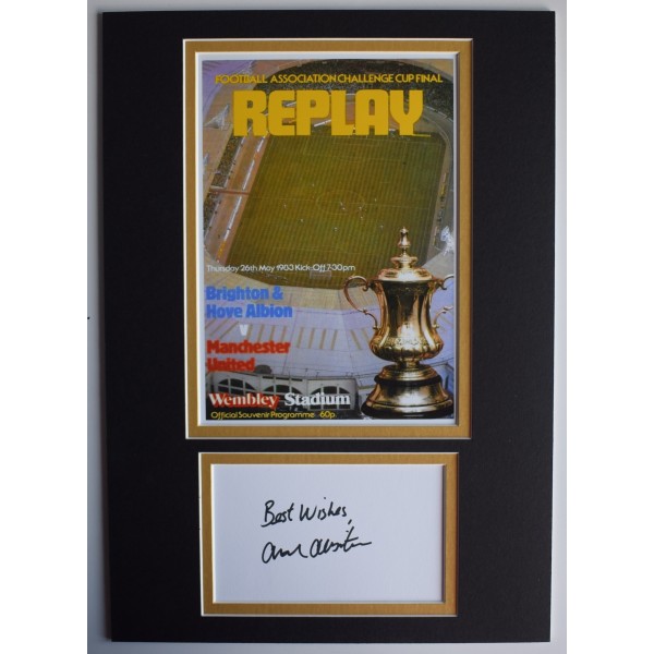 Arthur Albiston Signed Autograph A4 photo display Man Utd FA Cup Final 1983 COA AFTAL Perfect Gift Memorabilia		