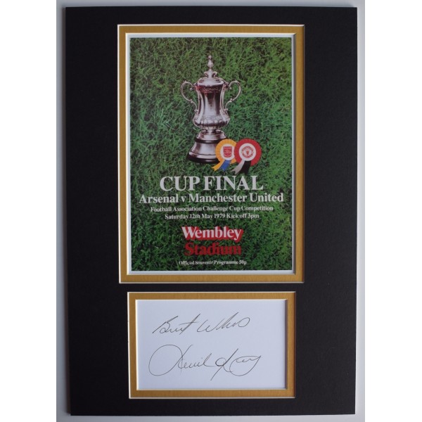 David O'Leary Signed Autograph A4 photo display Arsenal FA Cup Final 1979 COA AFTAL Perfect Gift Memorabilia		