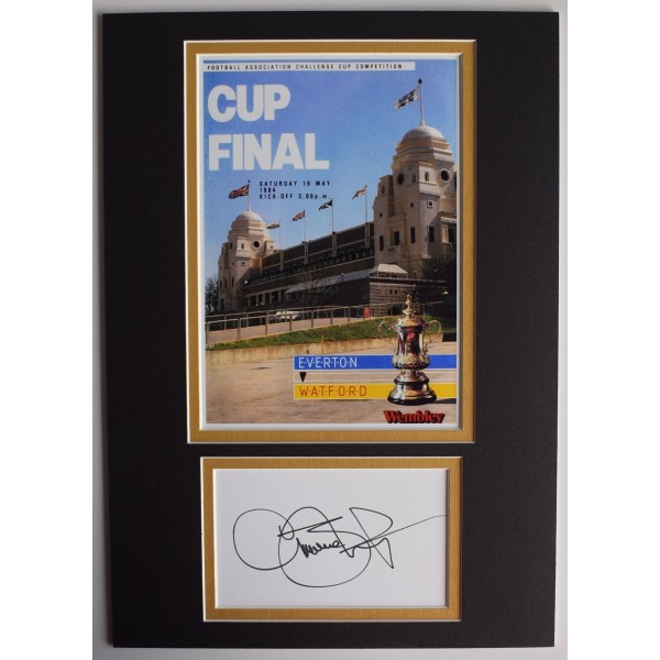 Graeme Sharp Signed Autograph A4 photo display Everton FA Cup Final 1984 AFTAL Perfect Gift Memorabilia	