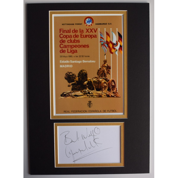 Gary Mills Signed Autograph A4 photo display Nottingham Forest 1980 European Cup AFTAL Perfect Gift Memorabilia	