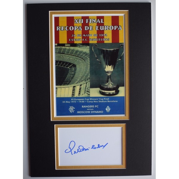 Peter McCloy Signed Autograph A4 photo display Rangers 1972 ECWC Winners COA
