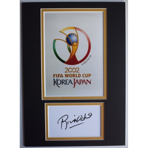 Rivaldo Signed Autograph A4 photo display Brazil 2002 World Cup Final Football AFTAL Perfect Gift Memorabilia	
