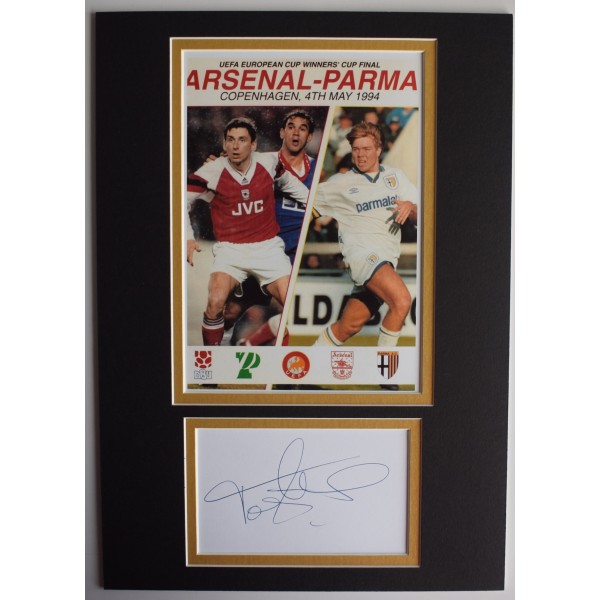 Tony Adams Signed Autograph A4 photo display Arsenal 1994 ECWC Winners COA AFTAL Perfect Gift Memorabilia