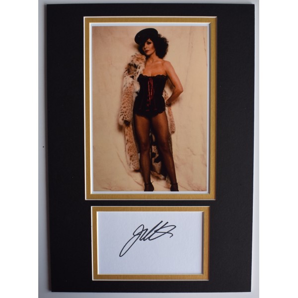 Joan Collins Signed Autograph A4 photo display TV Film The Stud Bitch Dynasty AFTAL Perfect Gift Memorabilia