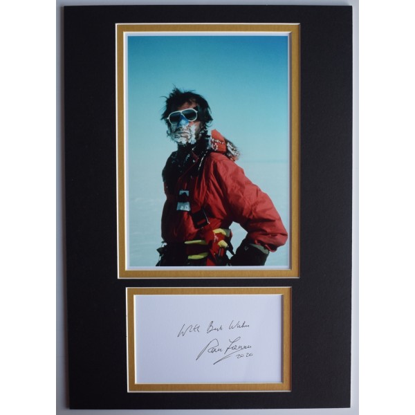 Ranulph Fiennes Signed Autograph A4 photo display Mount Everest Explorer COA AFTAL Perfect Gift Memorabilia	