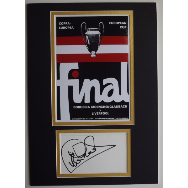 Phil Neal Signed Autograph A4 photo display Liverpool European Cup 1977 AFTAL Perfect Gift Memorabilia	