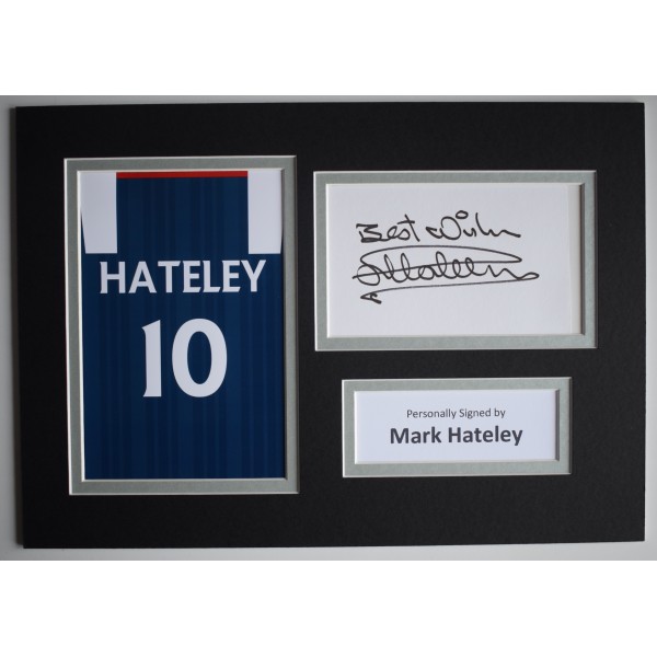 Mark Hateley Signed Autograph A4 photo display Rangers Football AFTAL COA Perfect Gift Memorabilia	