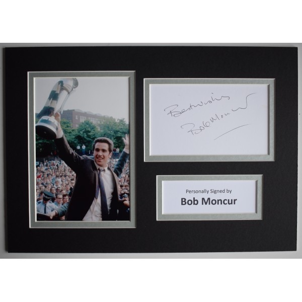 Bob Moncur Signed Autograph A4 photo display Newcastle United Football COA AFTAL Perfect Gift Memorabilia	