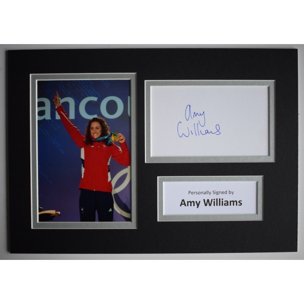 Amy Williams Signed Autograph A4 photo display Skeleton Olympics AFTAL COA Perfect Gift Memorabilia	