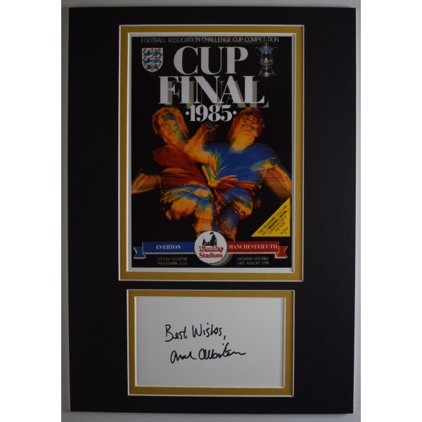 Arthur Albiston Signed Autograph A4 photo display Man Utd FA Cup Final 1985 COA AFTAL Perfect Gift Memorabilia	