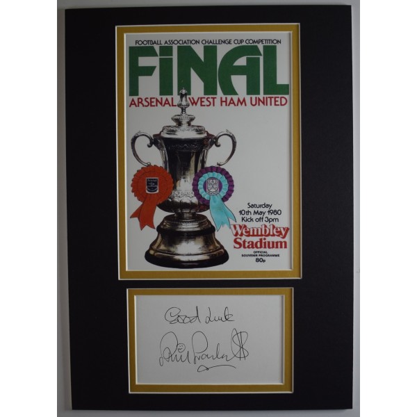 Phil Parkes Signed Autograph A4 photo display West Ham Utd FA Cup Final 1980 COA AFTAL Perfect Gift Memorabilia	