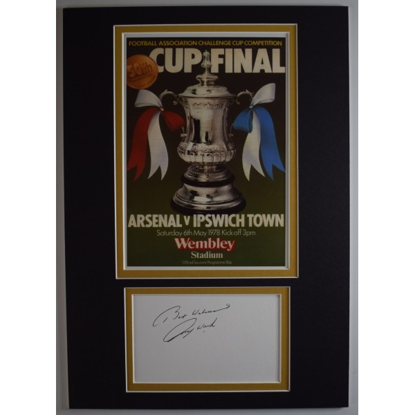 John Wark Signed Autograph A4 photo display Ipswich FA Cup Final 1978 COA AFTAL Perfect Gift Memorabilia	