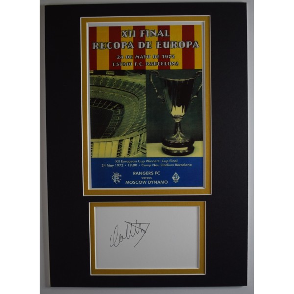 Colin Stein Signed Autograph A4 photo display Rangers ECWC 1972 Final COA AFTAL Perfect Gift Memorabilia		