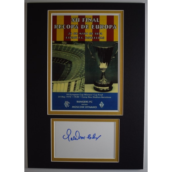 Peter McCloy Signed Autograph A4 photo display Rangers ECWC 1972 Final COA AFTAL Perfect Gift Memorabilia		