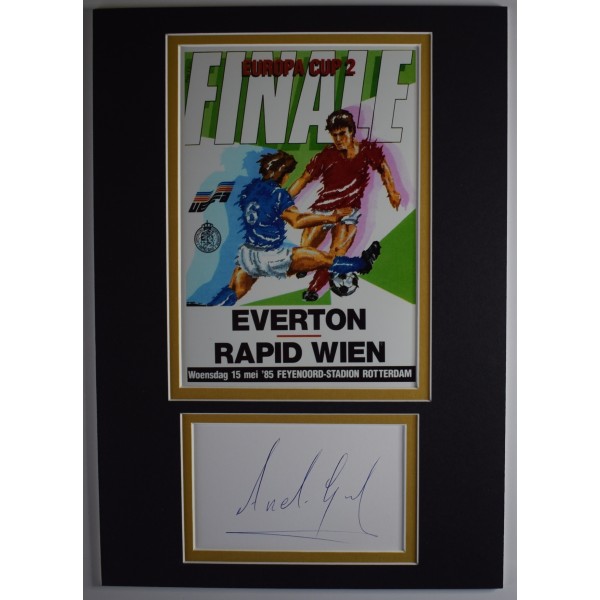 Andy Gray Signed Autograph A4 photo display Everton ECWC Final 1985 COA AFTAL Perfect Gift Memorabilia