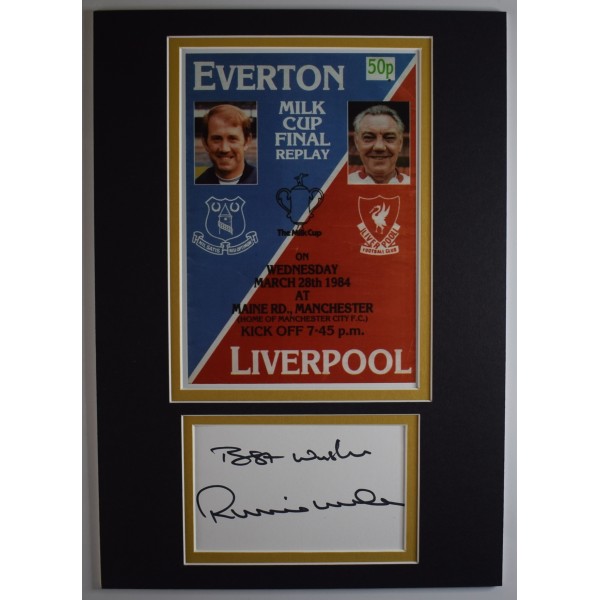 Ronnie Whelan Signed Autograph A4 photo display Liverpool League Cup Final 1984 AFTAL Perfect Gift Memorabilia	