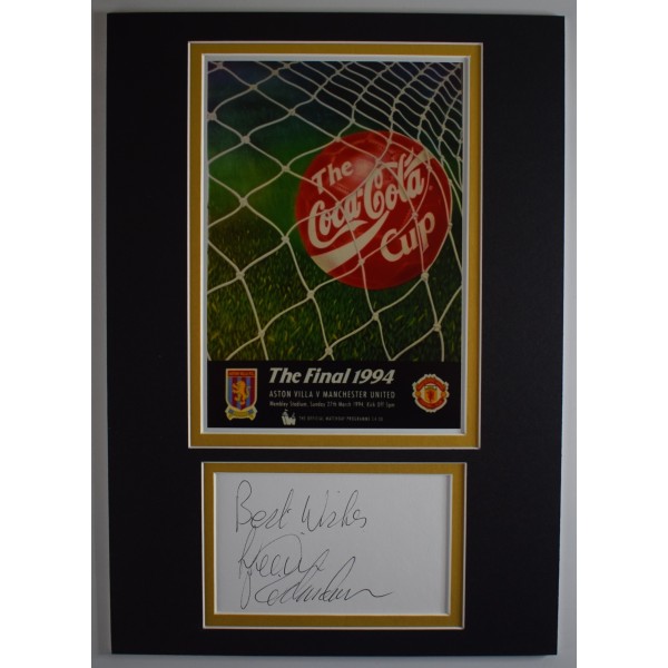 Kevin Richardson Signed Autograph A4 photo display Aston Villa League Cup 1994 AFTAL Perfect Gift Memorabilia	