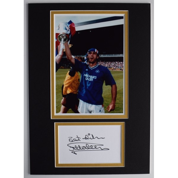 Mark Hateley Signed Autograph A4 photo display Glasgow Rangers Football AFTAL Perfect Gift Memorabilia	